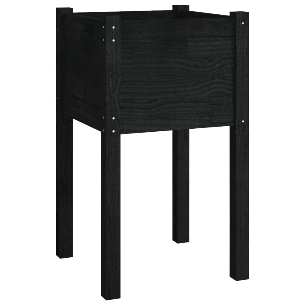 Jardineras 2 Unidades Madera Maciza De Pino 40X40X70 Cm