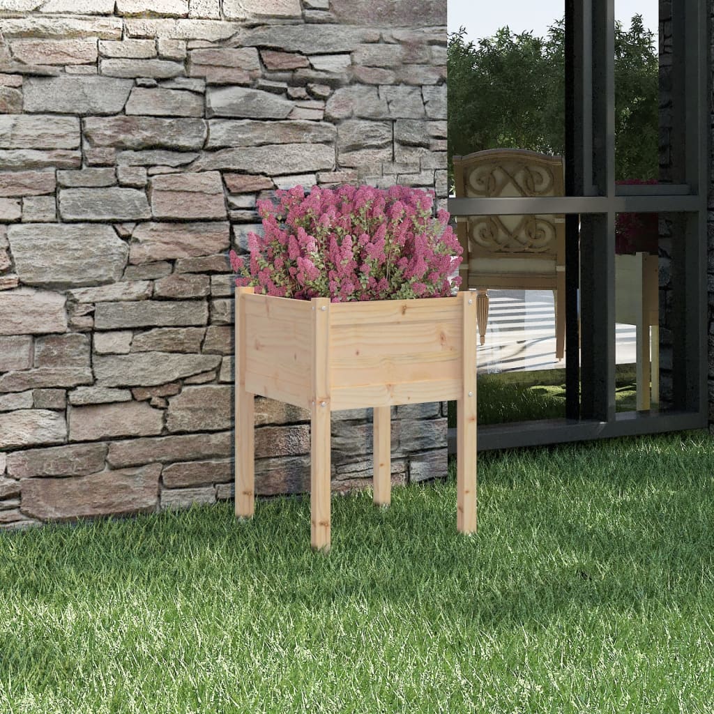 Jardineras 2 Uds Madera Maciza De Pino 50X50X70 Cm