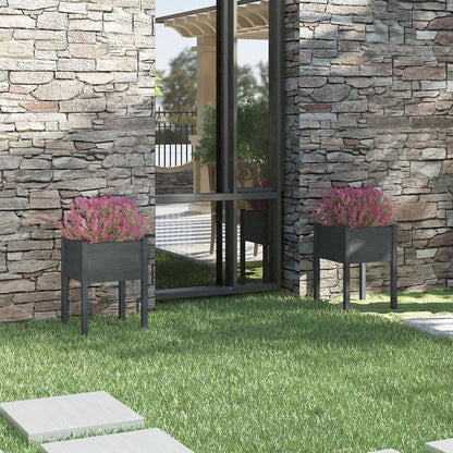 Jardineras 2 Uds Madera Maciza De Pino 50X50X70 Cm