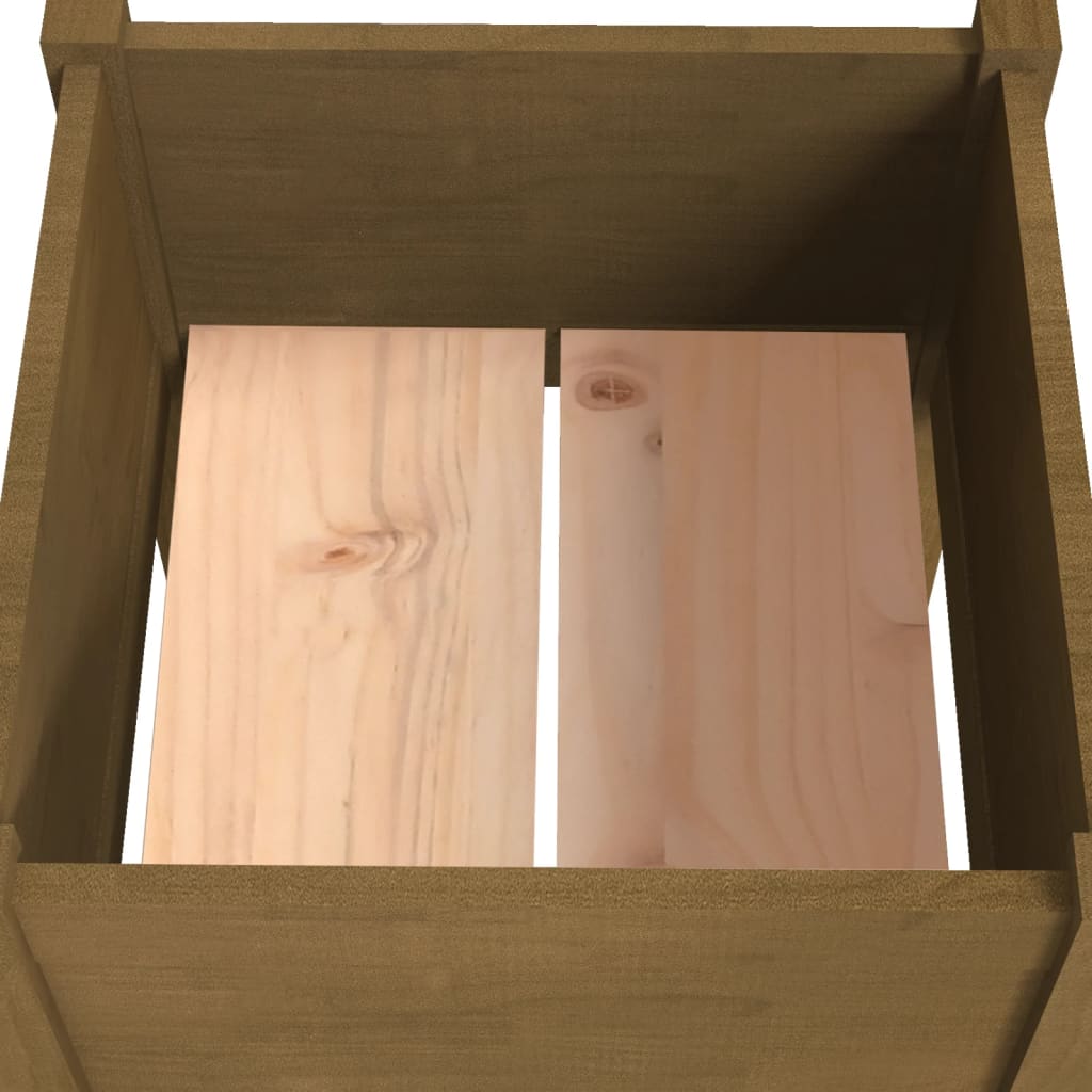 Jardineras 2 Uds Madera Maciza De Pino 50X50X70 Cm