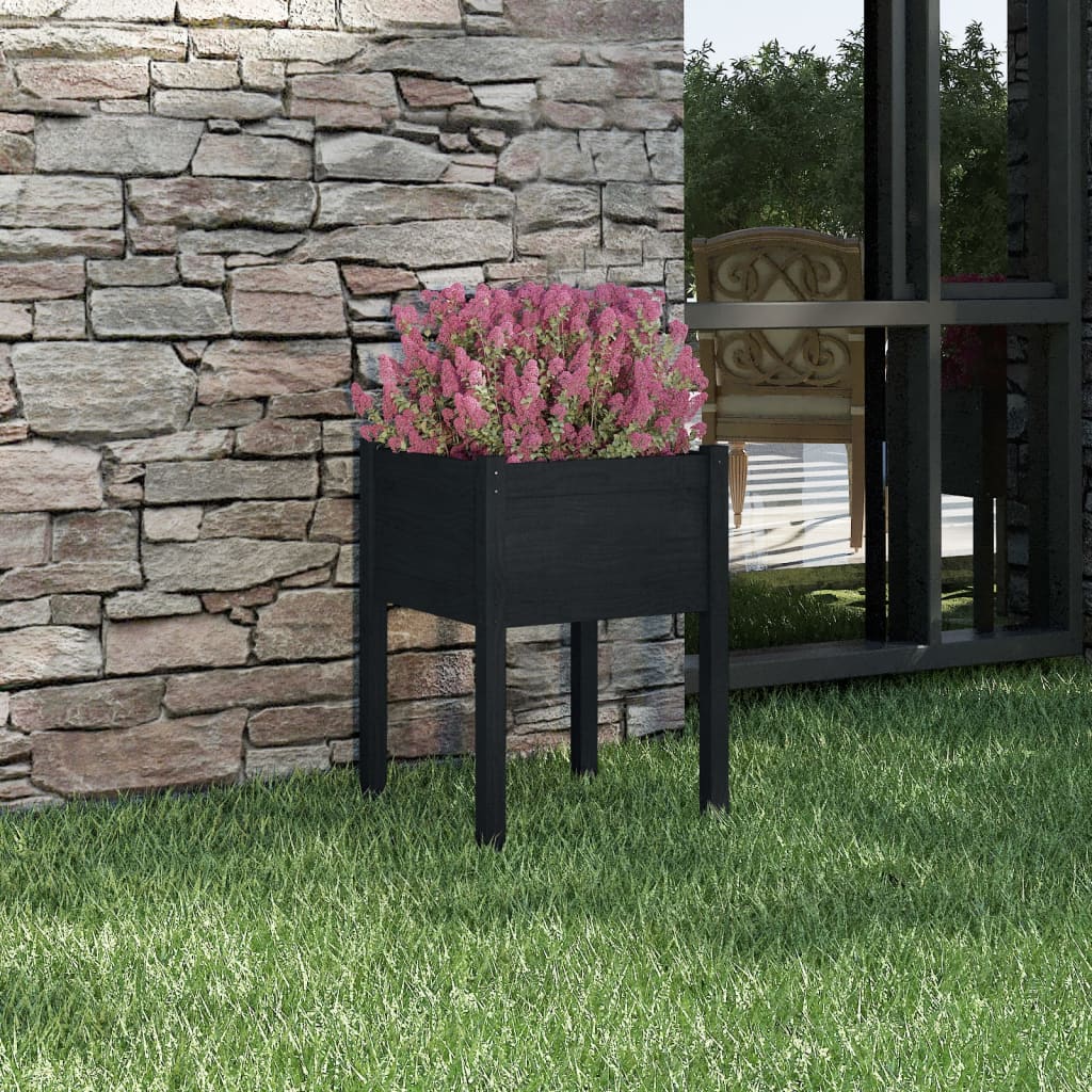 Jardineras 2 Uds Madera Maciza De Pino 50X50X70 Cm
