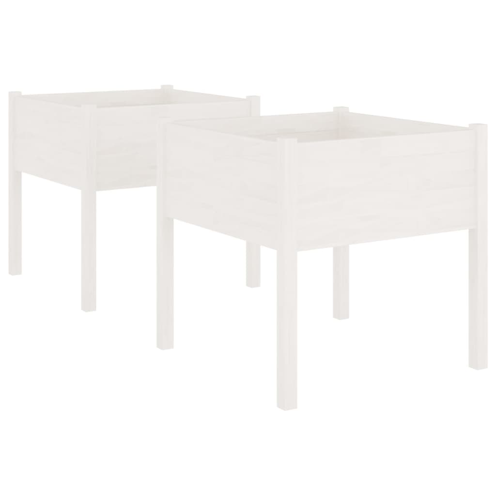 Jardineras 2 Uds Madera Maciza De Pino 70X70X70 Cm