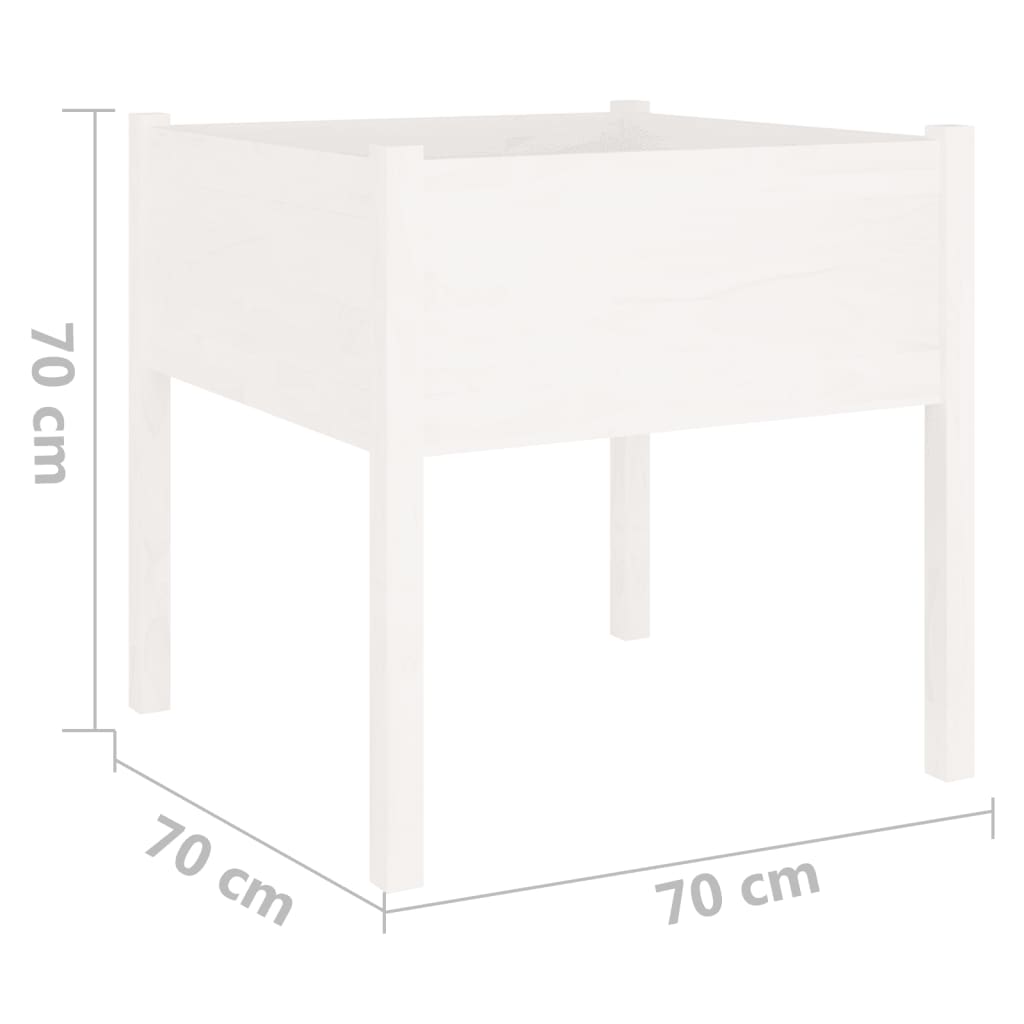 Jardineras 2 Uds Madera Maciza De Pino 70X70X70 Cm