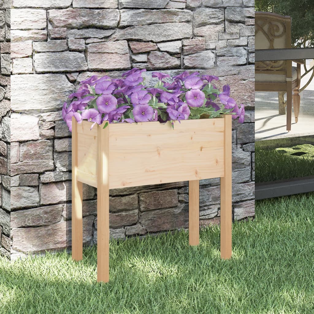 Jardineras 2 Uds Madera Maciza De Pino 70X31X70 Cm