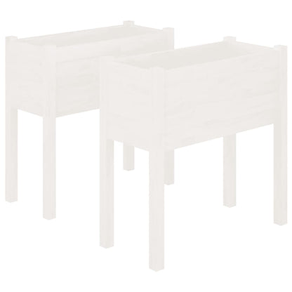 Jardineras 2 Uds Madera Maciza De Pino 70X31X70 Cm
