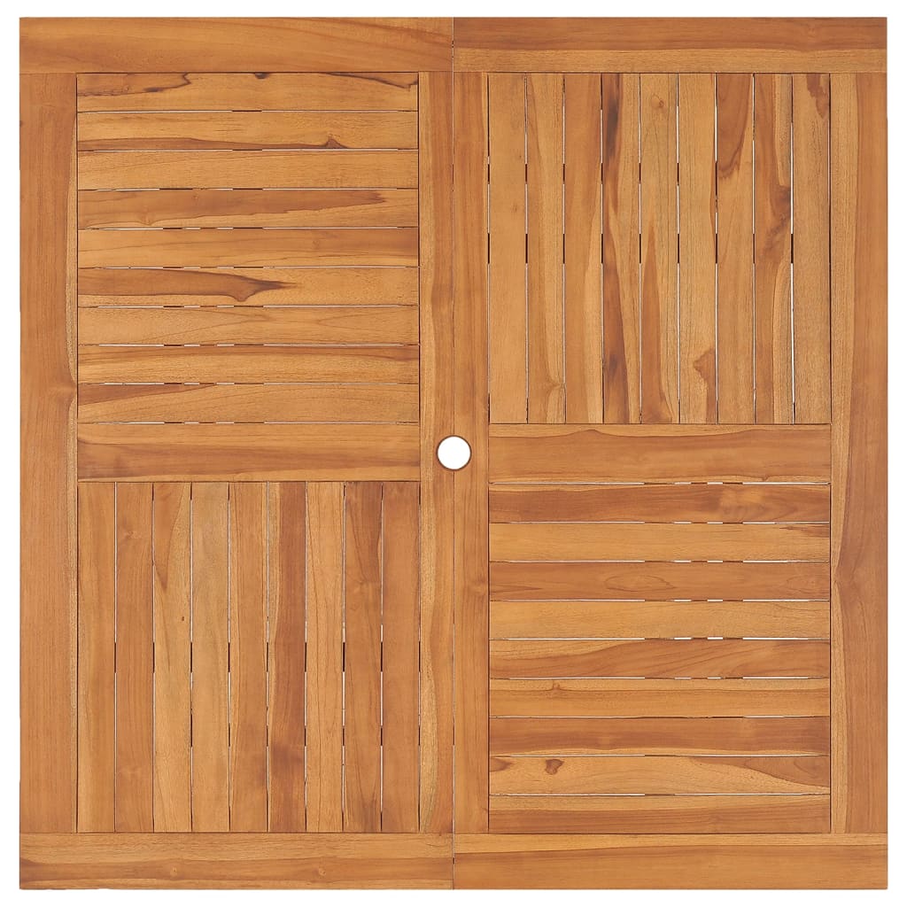Mesa De Comedor De Jardín Madera Maciza De Teca 110X110X75 Cm