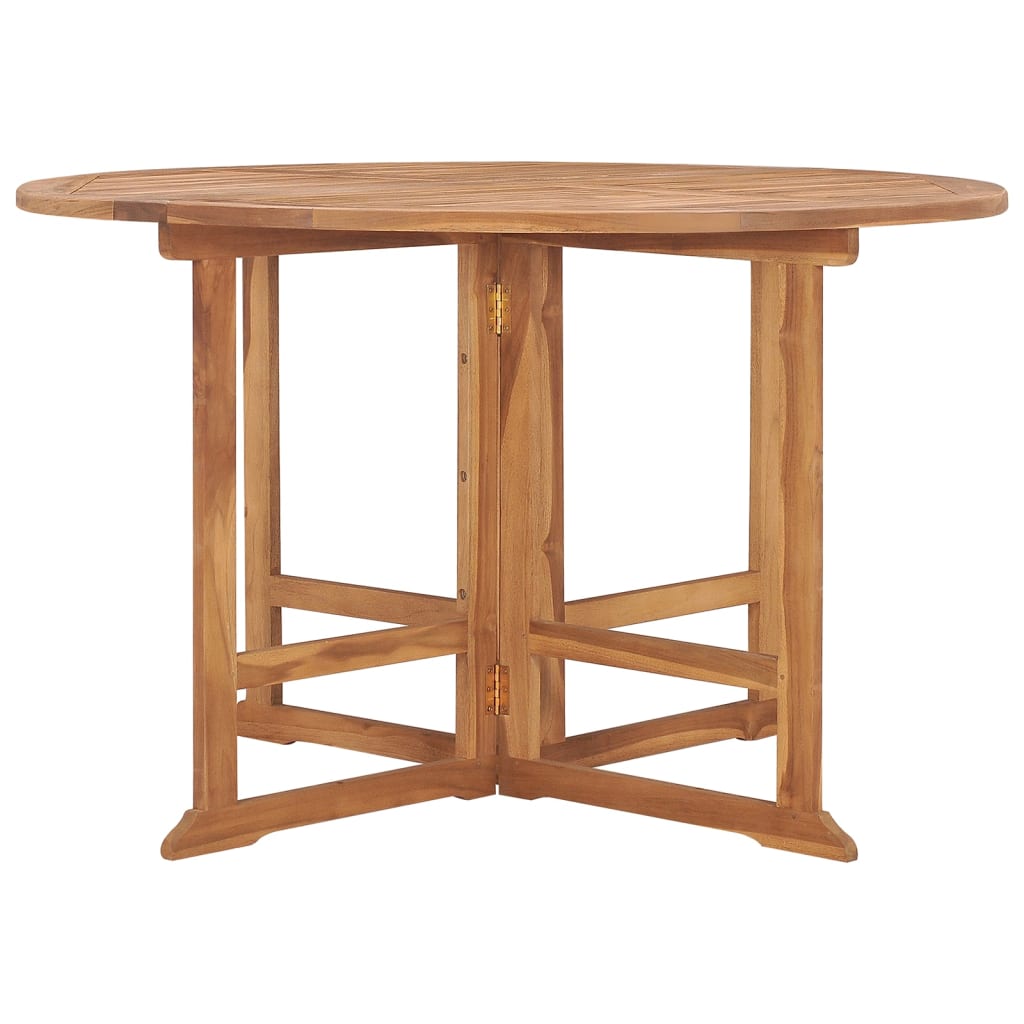Mesa De Comedor De Jardín Plegable Teca Maciza Ø110X75 Cm