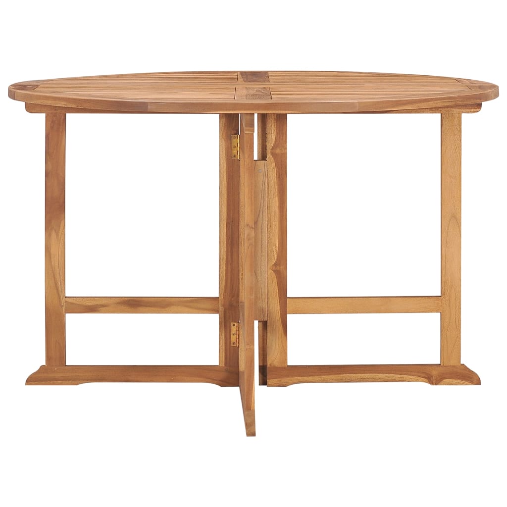 Mesa De Comedor De Jardín Plegable Teca Maciza Ø110X75 Cm