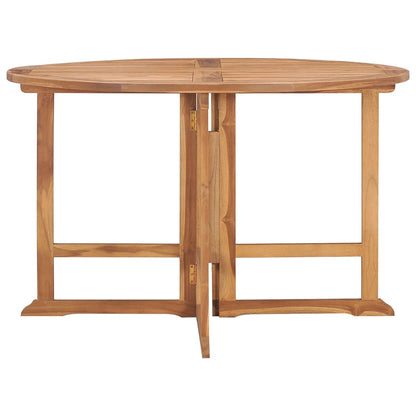 Mesa De Comedor De Jardín Plegable Teca Maciza Ø110X75 Cm