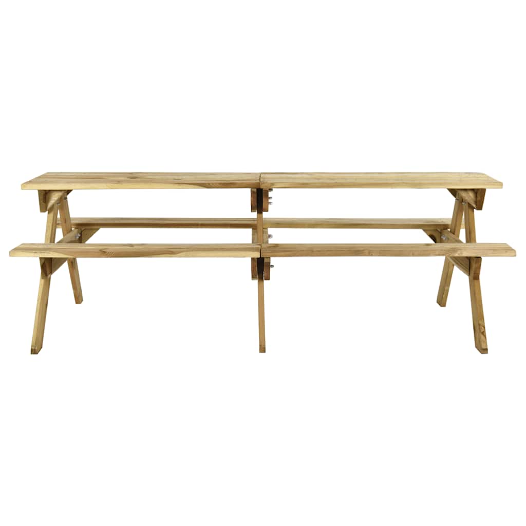 Mesa De Pícnic Con Bancos Madera Pino Impregnada