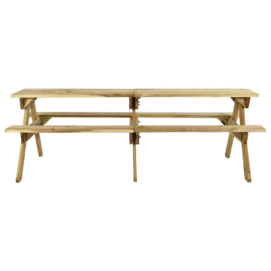 Mesa De Pícnic Con Bancos Madera Pino Impregnada