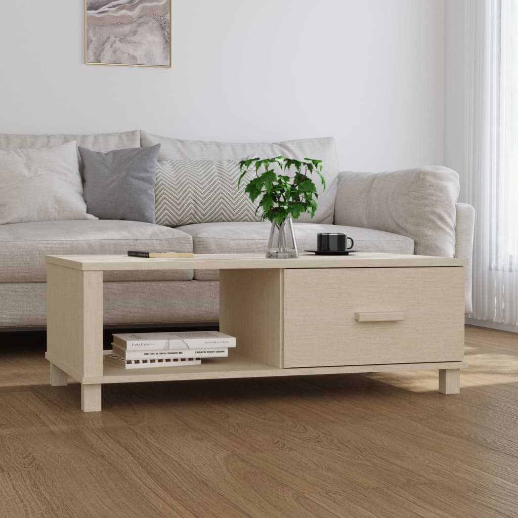 Mesa De Centro Hamar Madera Maciza Pino 100X55X35Cm