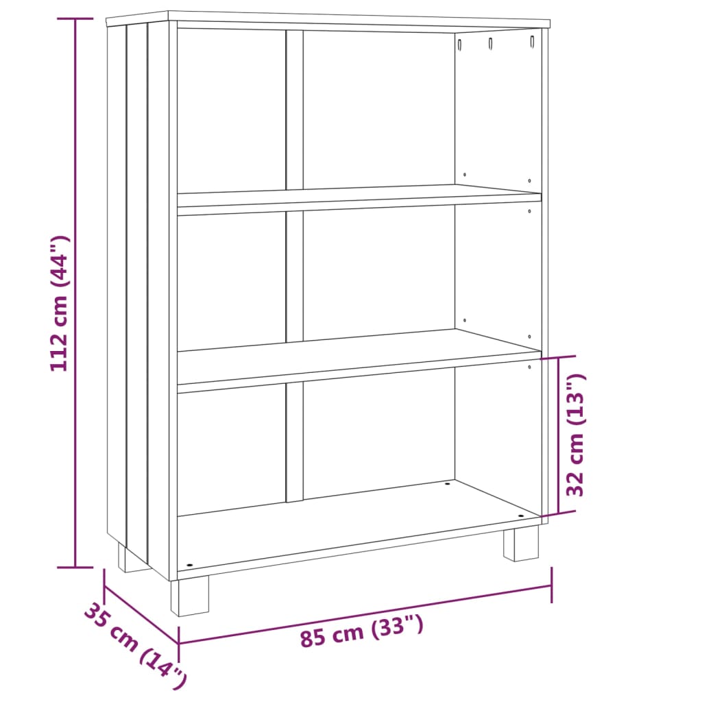 Estantería Hamar Madera Maciza Pino 85X35X112 Cm
