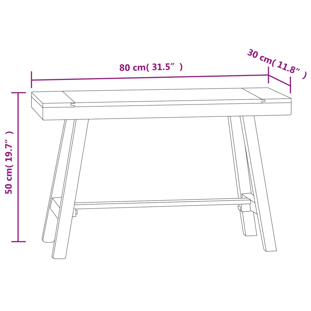 Banco De Madera Maciza De Teca 80 Cm