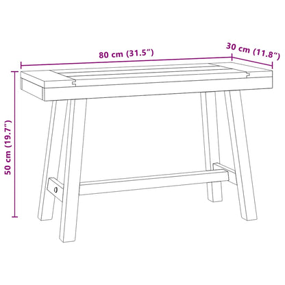 Banco De Madera Maciza De Teca 80 Cm