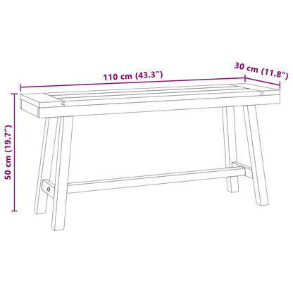 Banco De Madera Maciza De Teca 110 Cm