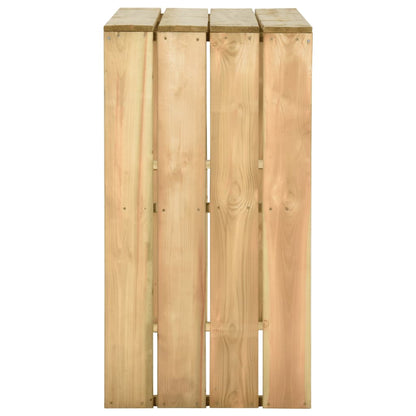 Mesa De Bar De Madera De Pino Impregnada 100X60X110 Cm