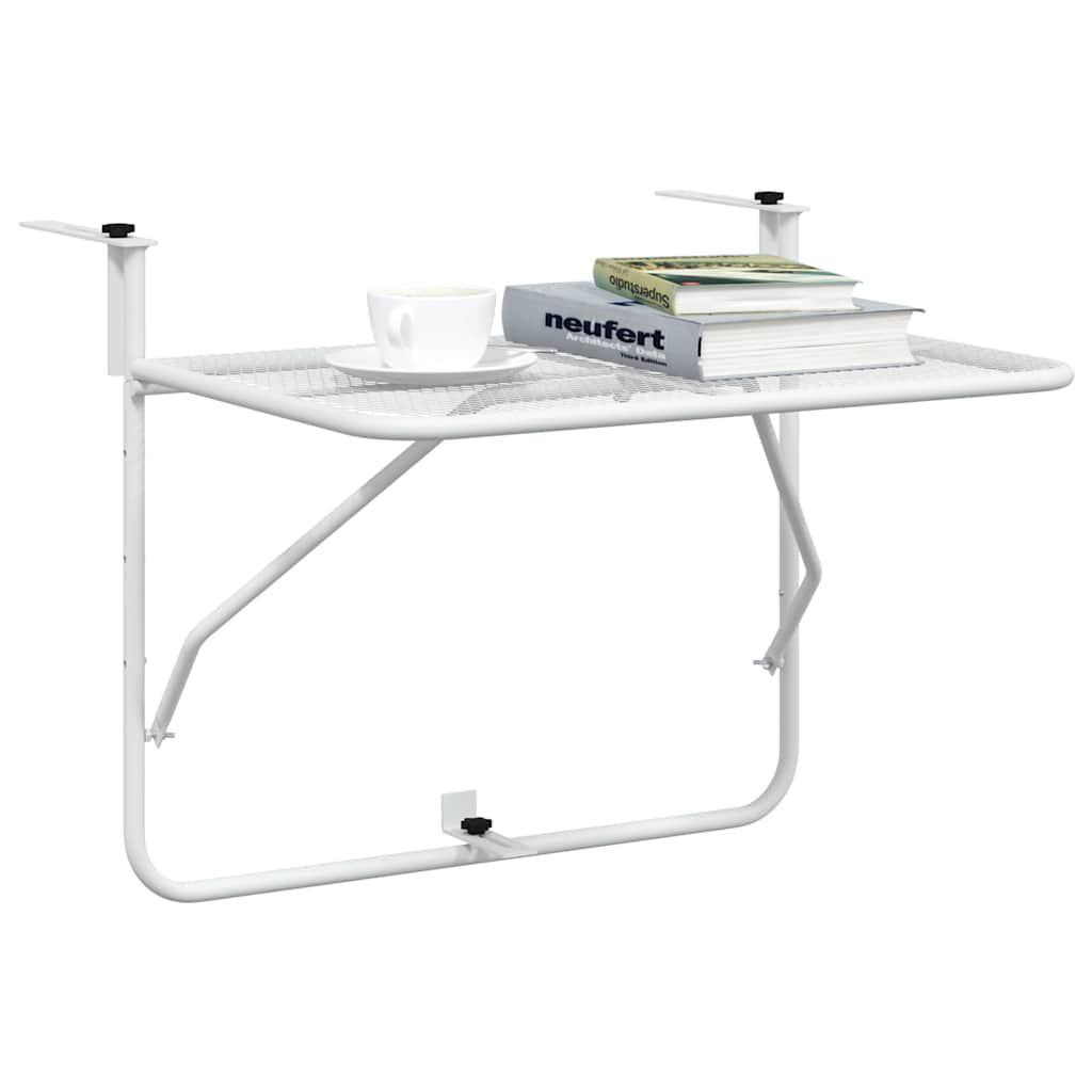 Mesa De Balcón Acero Blanca 60X40 Cm