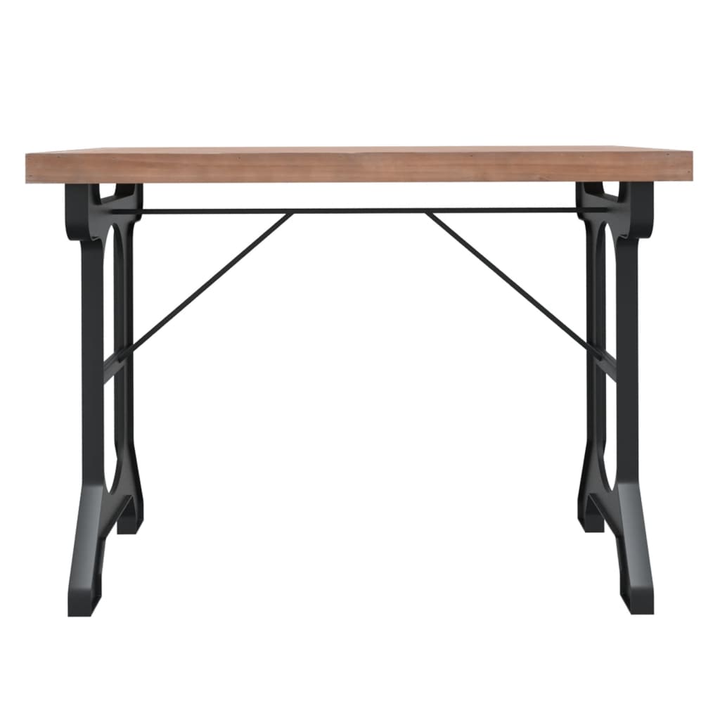 Mesa De Comedor Madera Maciza De Abeto Y Hierro 110X65X82 Cm