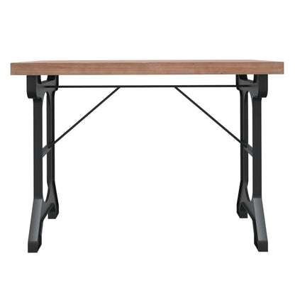 Mesa De Comedor Madera Maciza De Abeto Y Hierro 110X65X82 Cm