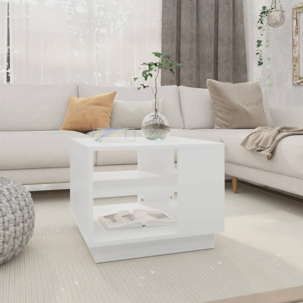 Mesa De Centro Madera Ingeniería Madera Envejecida 55X55X42 Cm
