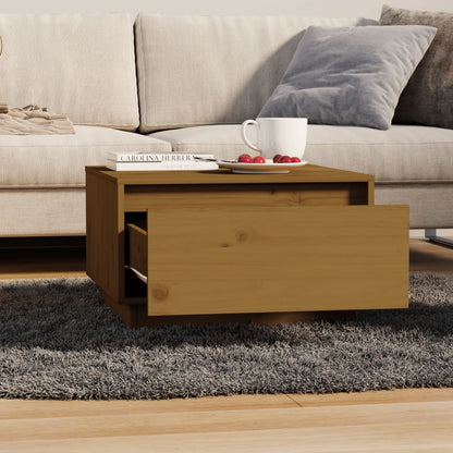 Mesa De Centro Madera Maciza De Pino 55X56X32 Cm