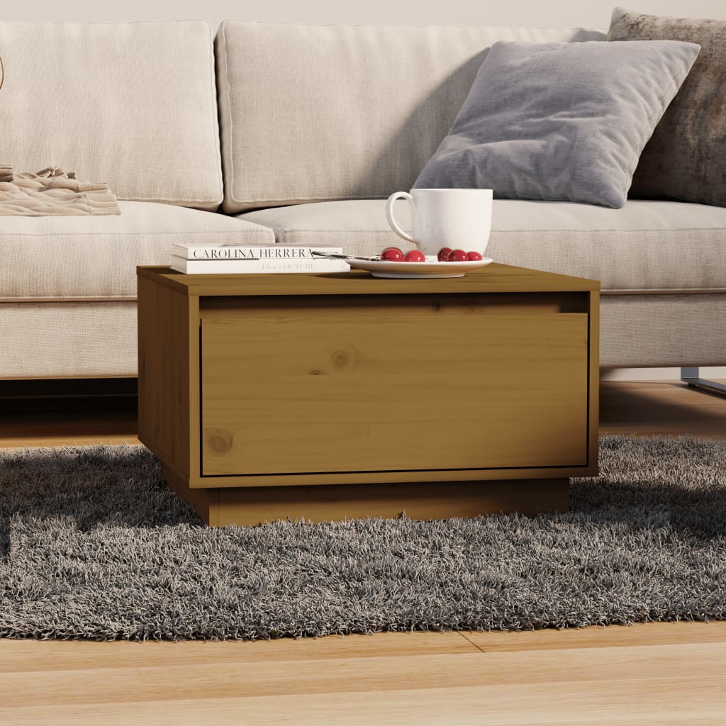 Mesa De Centro Madera Maciza De Pino 55X56X32 Cm
