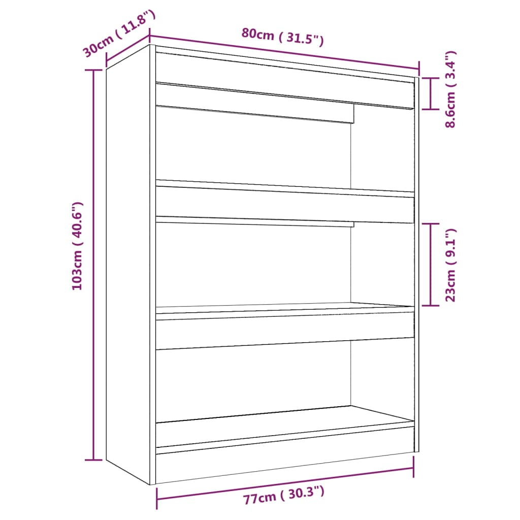 Estantería/Divisor Madera Contrachapada 80X30X103 Cm