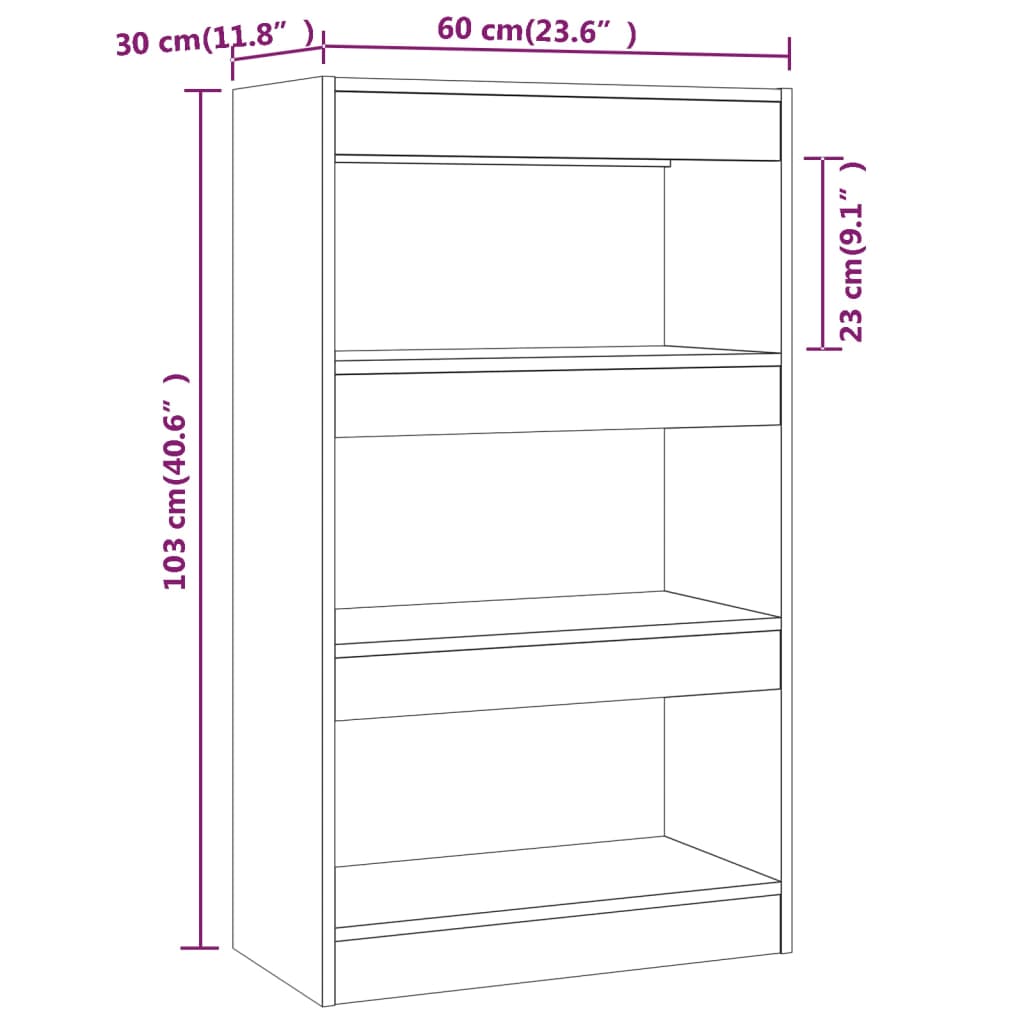 Estantería/Divisor Madera Ingeniería 60X30X103 Cm