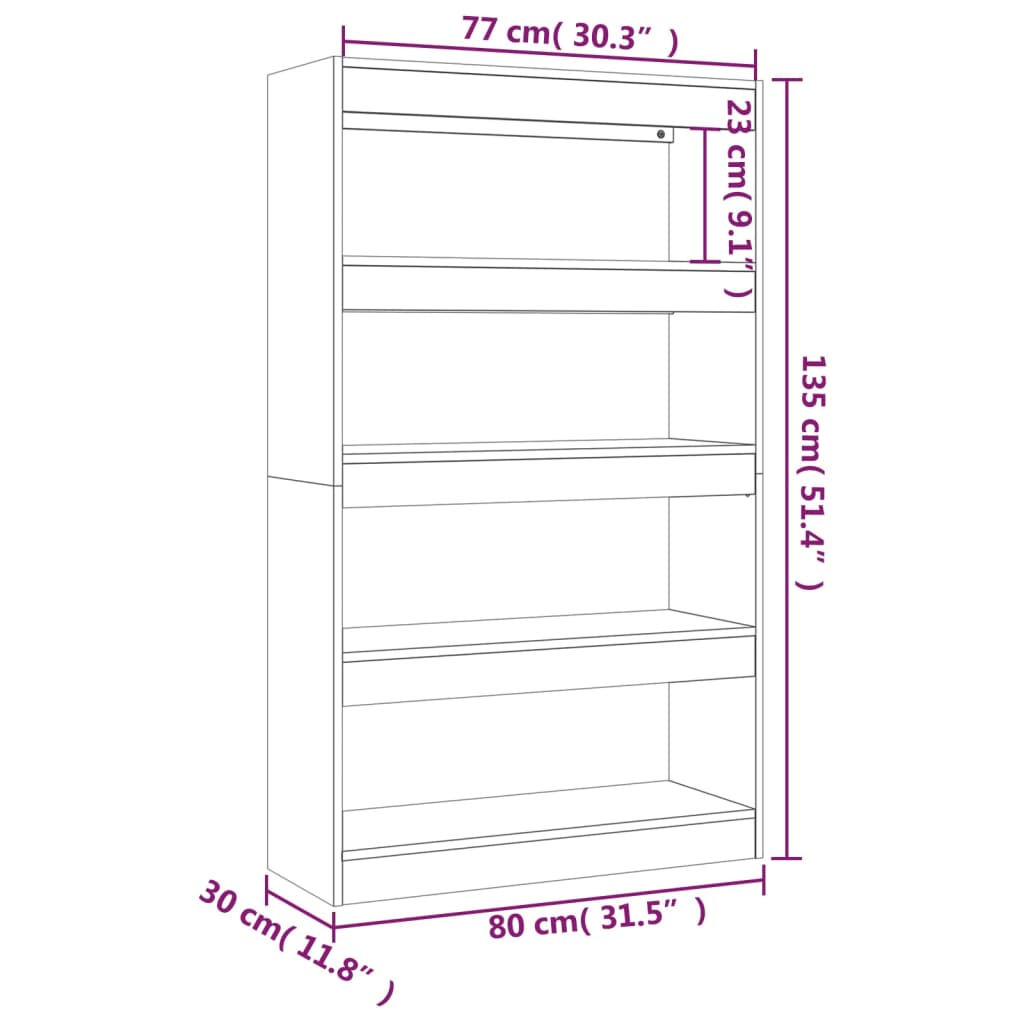 Estantería/Divisor Madera Ingeniería 80X30X135 Cm