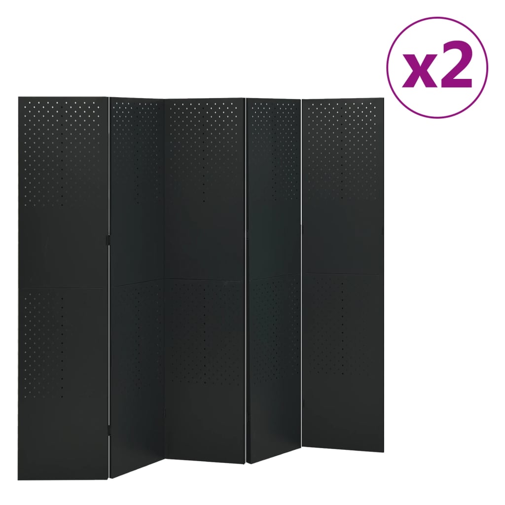 Biombo Divisor De 5 Paneles Acero