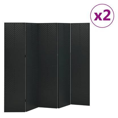 Biombo Divisor De 5 Paneles Acero