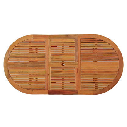 Mesa De Jardín Madera Maciza De Eucalipto 200X100X75 Cm