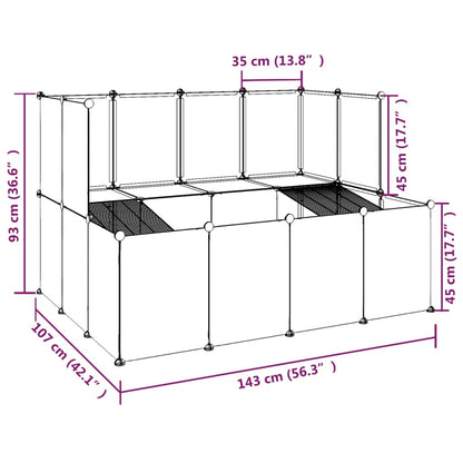 Jaula De Animales Pequeños Pp Y Acero 143X107X93Cm