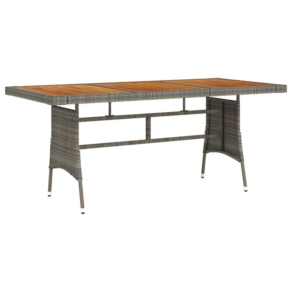 Mesa De Jardín Ratán Pe Y Acacia Maciza