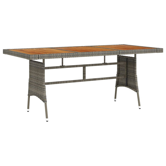 Mesa De Jardín Ratán Pe Y Acacia Maciza