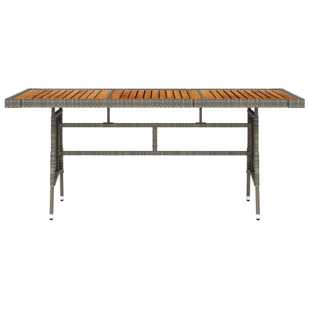Mesa De Jardín Ratán Pe Y Acacia Maciza