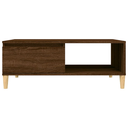 Mesa De Centro Madera De Ingeniería Roble Marrón 90X60X35 Cm