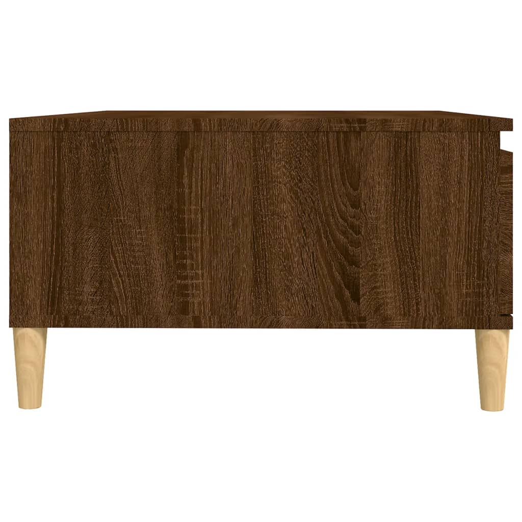 Mesa De Centro Madera De Ingeniería Roble Marrón 90X60X35 Cm