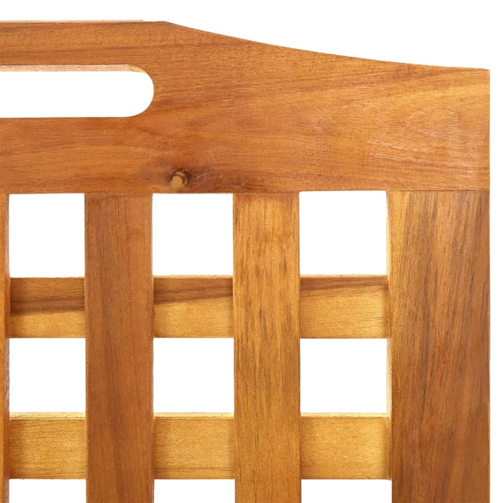 Biombo De 3 Paneles De Madera Maciza De Acacia 121,5X2X115 Cm