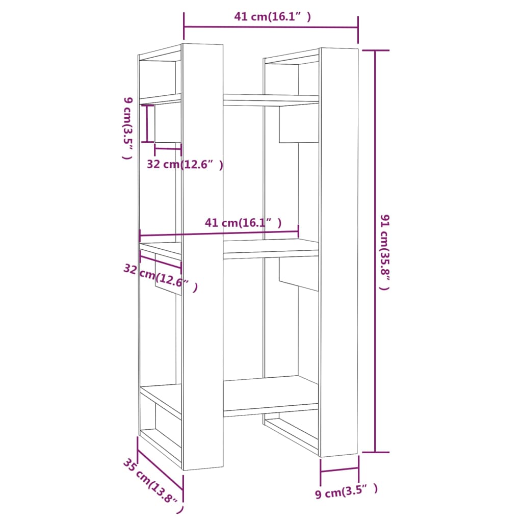 Estantería/Divisor De Espacios Madera Pino