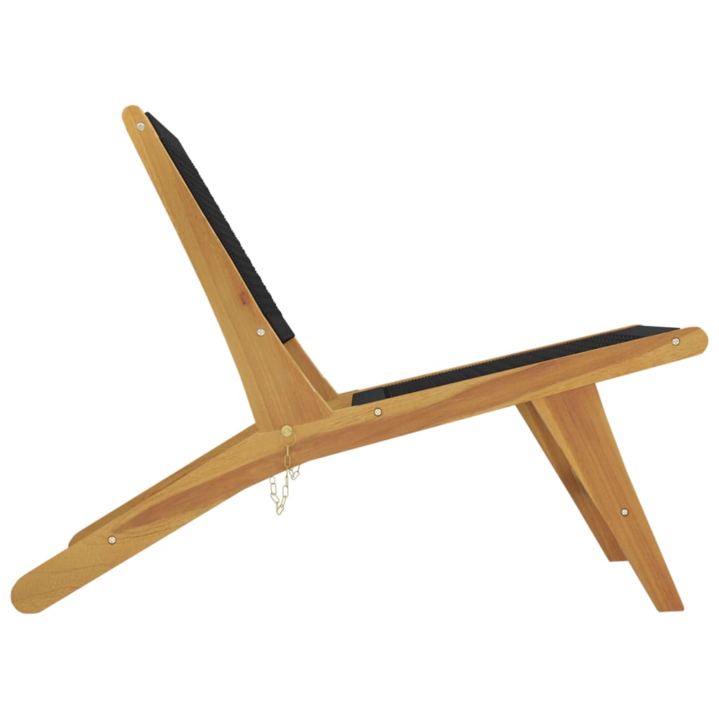 Silla De Jardín Madera Maciza Teca Y Poliéster
