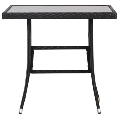 Mesa De Jardín Ratán Sintético Negro