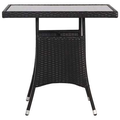 Mesa De Jardín Ratán Sintético Negro