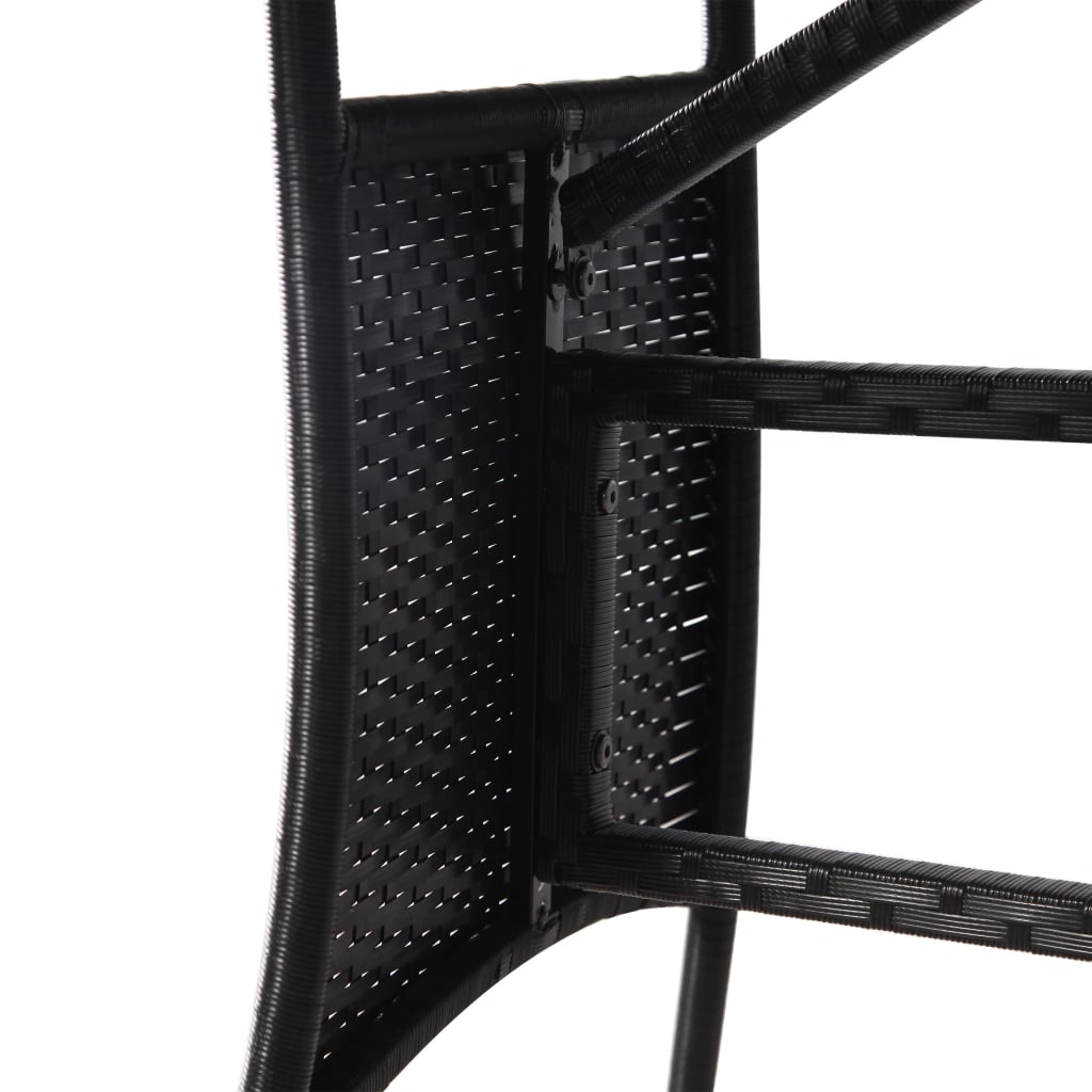 Mesa De Jardín Ratán Sintético Negro