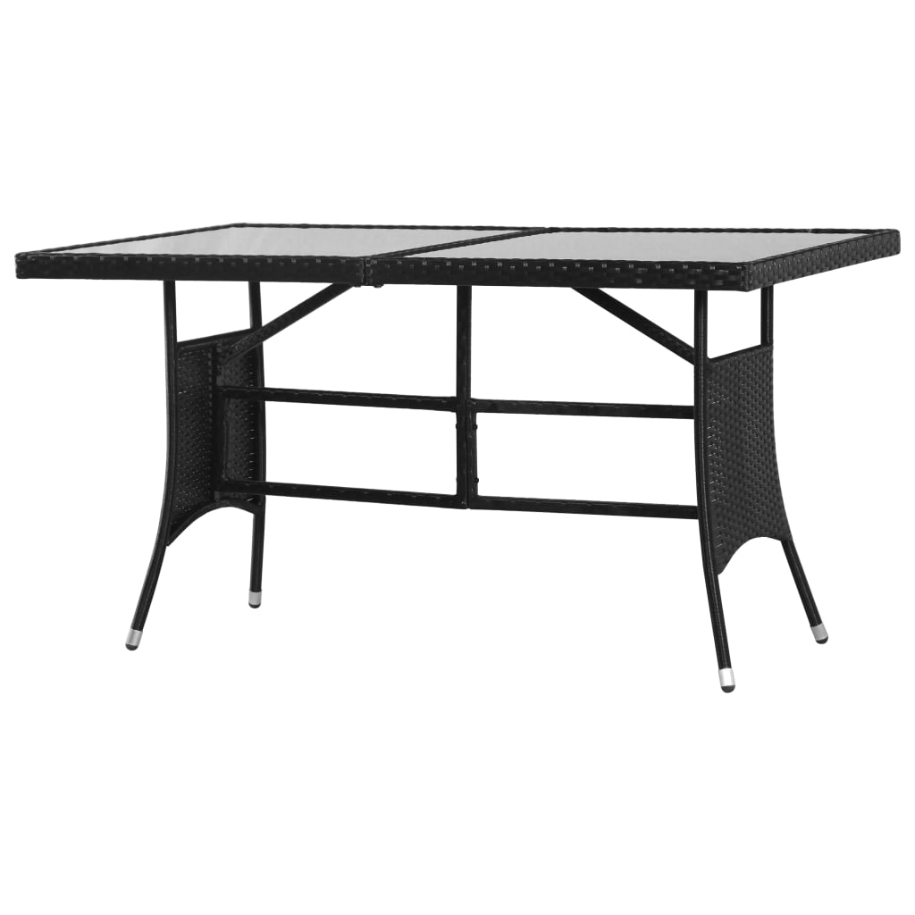 Mesa De Jardín Ratán Sintético Negro