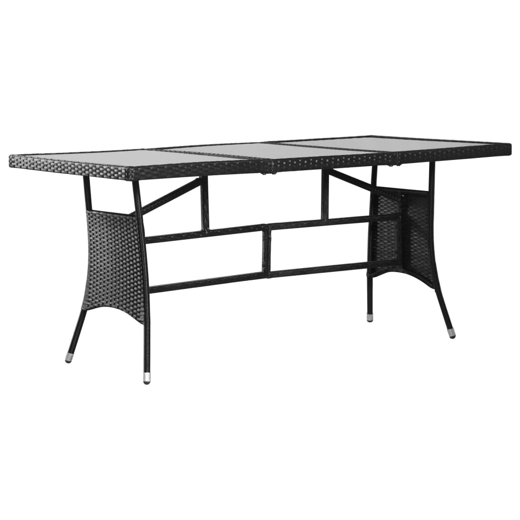Mesa De Jardín Ratán Sintético Negro