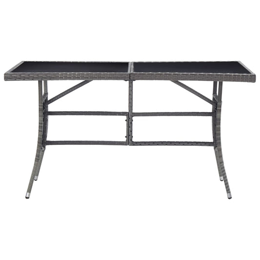 Mesa De Jardín Ratán Sintético Gris
