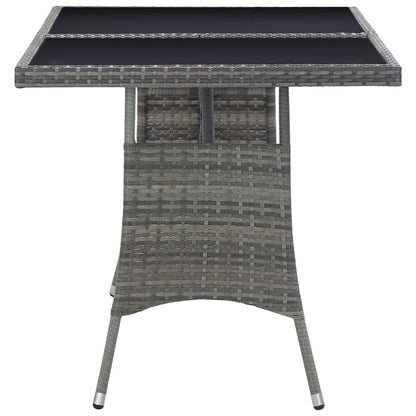 Mesa De Jardín Ratán Sintético Gris