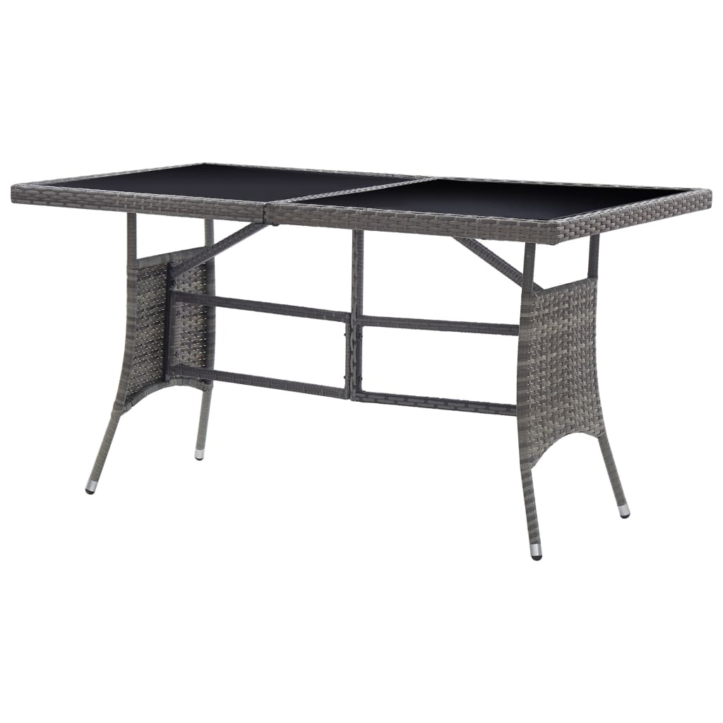 Mesa De Jardín Ratán Sintético Gris
